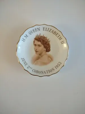 Buy Queen Elizabeth II Coronation Commemorative Plate Tuscan England Bone China 1953 • 38.09£