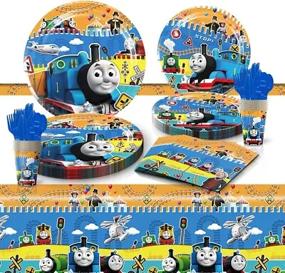 Buy Kids Train Party Tableware Set - 81 PCS Thomas And Friends Themed Table Party • 14£