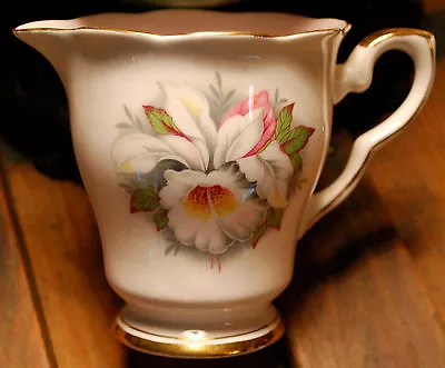 Buy RARE  White Lady  Vintage Creamer PINK W ORCHID FLOWER Royal Stafford England • 65.28£