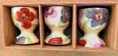 Buy Emma Bridgewater Purple Wallflower Set Of 3 Egg Cups Boxed - Ideal Easter Gift • 17.50£