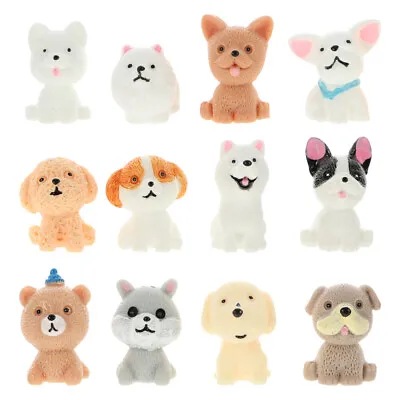 Buy  12 Pcs Household Ornaments Dog Shaped Crafts Dogs Animals Toy Model Child Moss • 9.44£