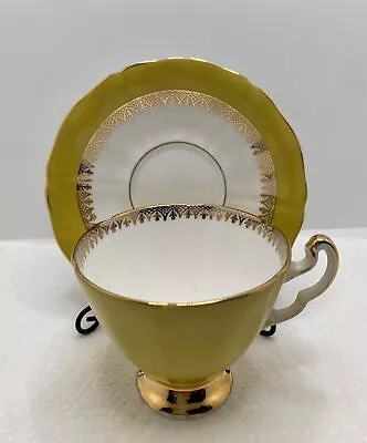 Buy Royal Adderley By Ridgeway Potteries Ltd Teacup & Saucer Yellow Fine Bone China • 33.26£