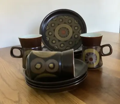 Buy Retro 1970s Denby Arabesque - Trio - Coffee Cup, Saucer And Side Plate X 3 • 25£