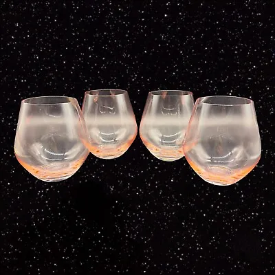 Buy Shannon MERIDIAN Light Pink Crystal Stemless Wine Glass Set 4 Czech Republic • 43.64£