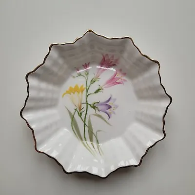 Buy Vintage Shelley Fresia Flowers Dainty Scalloped Shape Fine Bone China Pin Dish • 10£