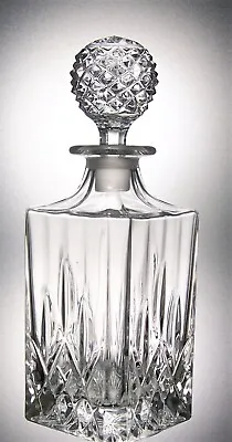Buy Heavy French Lead Crystal Glass Square Whisky Decanter - 27 Cm, 1.5kg • 15£