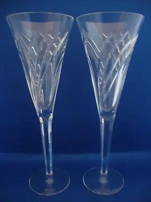 Buy 2 X Stuart Crystal Celebration Cut Pattern Champagne Flutes - Signed • 39.95£