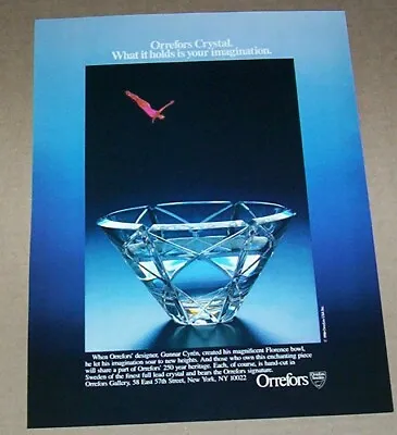 Buy 1986 Print Ad - Orrefors Gunnar Cyren Crystal Glass Bowl Glassware Advertising • 6.64£