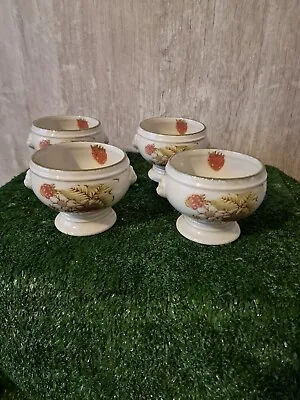 Buy New- 4 Midwinter Stonehenge ~ Still Life ~ Soup Cups. Footed- Lion Head Lugs.  • 35£