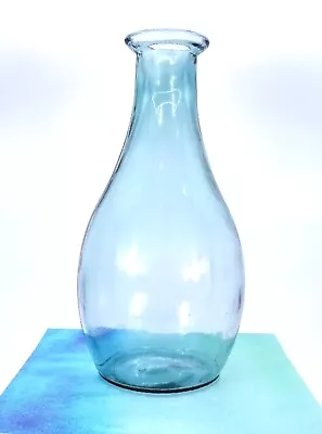 Buy Hand Blown Large Recycled Glass Vase Handmade In Spain 16  Tall Clear Blue Heavy • 72.05£