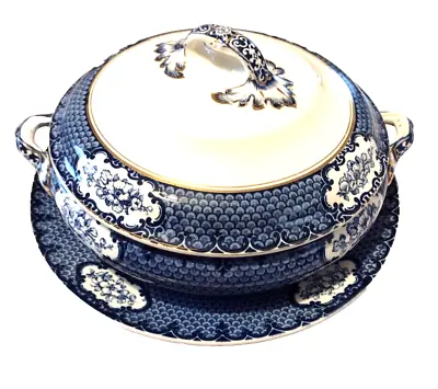 Buy Keeling Losol Ware Burslem Lidded Serving Bowl Tureen Small  Blue & White Floral • 17£