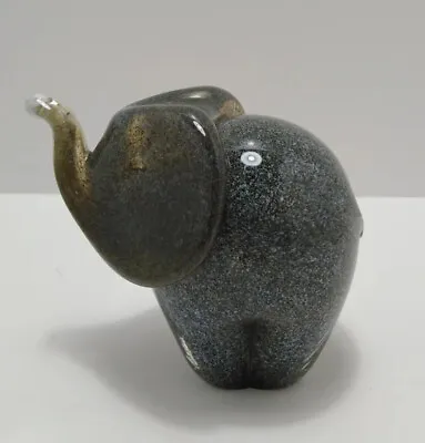 Buy Langham Art Glass Elephant Paperweight Figurine. Handmade Small Grey Animal 10cm • 14.99£