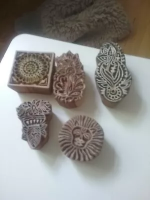 Buy Pottery Printing Blocks Stylish Tree Pattern Wooden Stamps (Set Of 6) • 5.50£