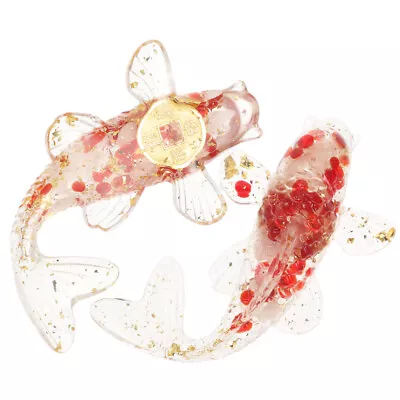 Buy 2 Pcs Crystal Gravel Carp Ornament Japanese Fish Art Statue Ornaments • 7.49£