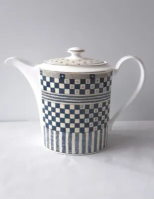 Buy Wedgwood Samurai Large Coffee Pot Blue White Gold Bone China Tea • 25£