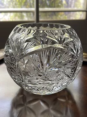 Buy Crystal Rose Bowl  Pinwheel  Design Crystal Clear Industries, Poland, 24% Lead • 64.04£