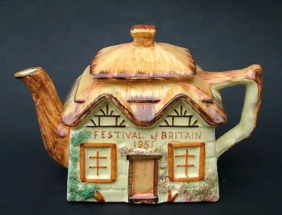 Buy A Rare Paramount Cottage Ware 1951 Festival Of Britain 1.5pt Teapot 14cmh In VGC • 25£