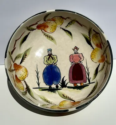Buy Large Quimper Faience 10  Bowl-Hand Painted Old French Dutch Folk Art - France • 59.51£