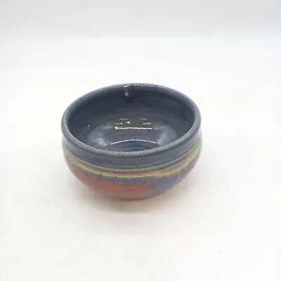 Buy St Agnes Pottery, Cornwall Decorative Bowl  - Deep Pink And Blue Glaze (#H1/17) • 9.99£