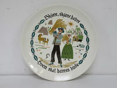 Buy Mid 20th Century Egersund Norway Folk Song Wheat Harvest Theme Decorative Plate • 6£