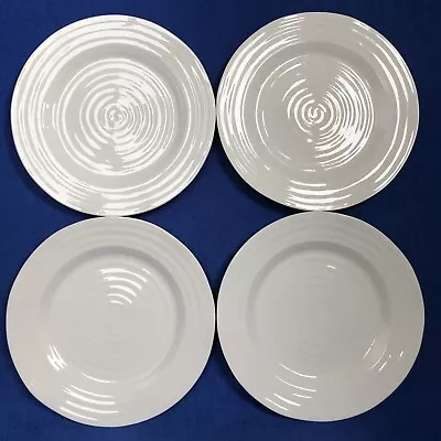 Buy Set Of 4 Sophie Conran For Portmeirion, 11'' - 28 Cm White Ripple Dinner Plates • 26.99£