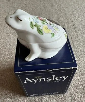 Buy Aynsley Cottage Garden Fine Bone China Frog Trinket Box • 15£