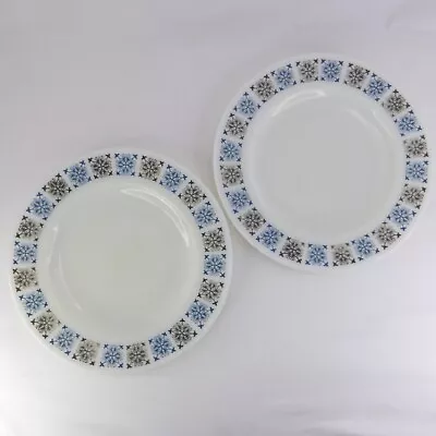 Buy JAJ Pyrex Dinner Plates White / Milk Glass 25 Cm 2 X Chelsea England 10  Approx • 8£