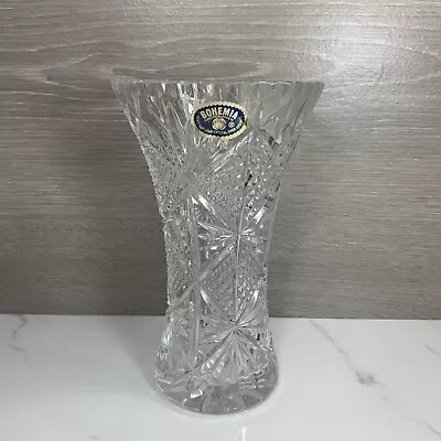 Buy Bohemian Czech Crystal 8  Vase Hand Cut 24% PbO  EUC • 38.42£