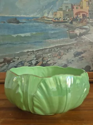 Buy Vintage Maling Pottery Lustre Bowl Green • 6£