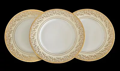Buy 3 Royal Bavarian Hutschenreuther Selb Thomas Gold Encrusted Dinner Plates 10 1/8 • 85.78£