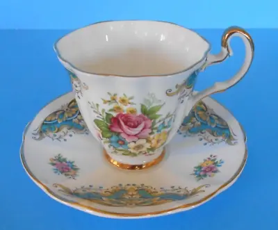 Buy Vintage Royal Adderley Pink Rose Floral Bouquet Cup & Saucer Set; Teacup Scrolls • 14.36£