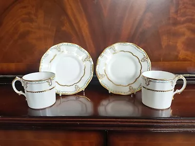 Buy 2 Royal Crown Derby Lombardy Demitasse Coffee Cups &Saucers A1127 Dated 1981 • 64.99£