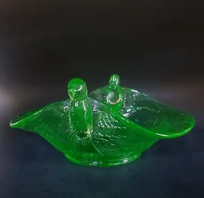 Buy Dugan Diamond Glass-Ware After Glow Seagulls Bluebirds Gr Depression Candy Vtg • 47.31£