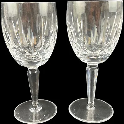 Buy Waterford Ireland Kildare Water Goblets Glass Crystal 7  Plain Base Pair Stems • 64.36£