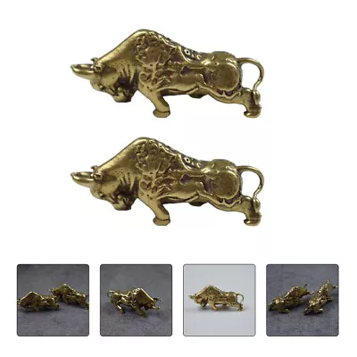 Buy Golden Brass Bull Figurine For Chinese Zodiac OX Year Party • 7.99£
