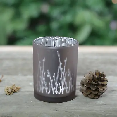 Buy Branches Design Glass Candle Holder - Silver Heather • 4.99£