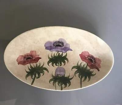 Buy “Radford” Hand-Painted Oval Plate Poppy/Anemone Flowers • 9£