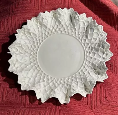 Buy Vtg McNee's Mold Ceramic White Crochet Plate RARE Mold • 21.19£
