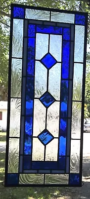 Buy CLASSIC  STYLE   23  X 10   Real Stained Glass Window Panel Hangs Two Ways • 177.42£