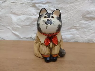 Buy Original Joan De Bethel Pottery Cat Farmer Figurine. Hand Painted Rye 1990. VGC • 105£