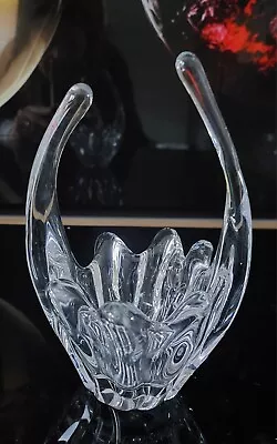 Buy A Daum Clear Lead Crystal Glass 7  Basket Bowl France Signed Vintage Retro Vase • 24.99£