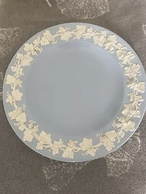 Buy Wedgwood Embossed Queen's Ware Cream On Blue Lavender Smooth 10” Plate • 10£
