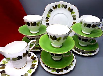 Buy Vintage Royal Sutherland Fine Bone China Tea Coffee Set Delphine Leaf Pattern • 46£