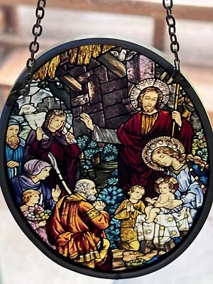 Buy Glassmasters Stained Glass Reproductions Nativity Window Suncatcher • 67.12£