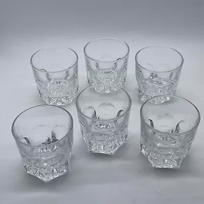 Buy 6x Saint Gobain France Heavy Base Glass Thumbprint Tumblers Glasses • 29.99£