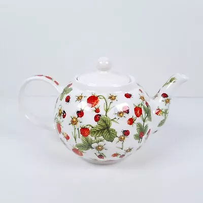 Buy Dunoon Dovedale Small Teapot Jane Fern Strawberry Fine Bone China England 2 Cups • 24.99£