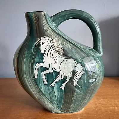 Buy Vintage Babbacombe Pottery Torquay Lauriana Studio Range Flagon Horse MCM Vase • 15£