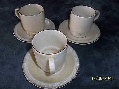 Buy Poole Broadstone Cups & Saucers X 3 And 1 Spare Cup • 8.50£