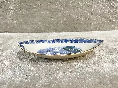 Buy Vintage Maling Lustre Ware Bowl / Dish Blue And White Ceramic 1176 Pattern • 24.99£