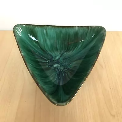 Buy Blue Mountain Pottery Bowl Triangle Green Drip Glaze Decorative 16cm Canada • 13.95£